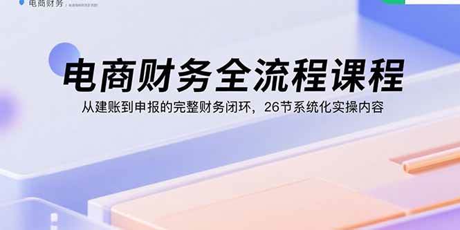 （15893期）电商财务全流程课程：从建账到申报的完整财务闭环，26节系统化实操内容网赚项目-副业赚钱-互联网创业-资源整合情久网创