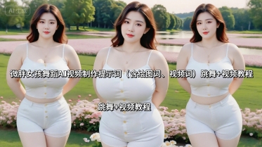 微胖女孩舞蹈AI视频制作提示词（含绘图词、视频词） 跳舞+视频教程网赚项目-副业赚钱-互联网创业-资源整合情久网创