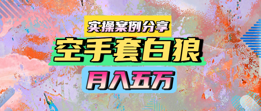 空手套白狼，月入五万，实操案例分享网赚项目-副业赚钱-互联网创业-资源整合情久网创