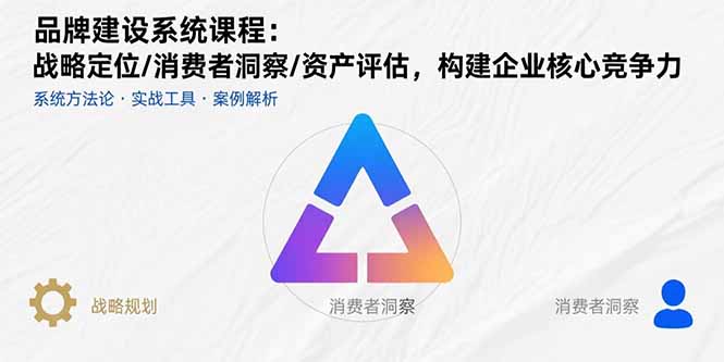 品牌建设系统课程：战略定位/消费者洞察/资产评估，构建企业核心竞争力网赚项目-副业赚钱-互联网创业-资源整合情久网创