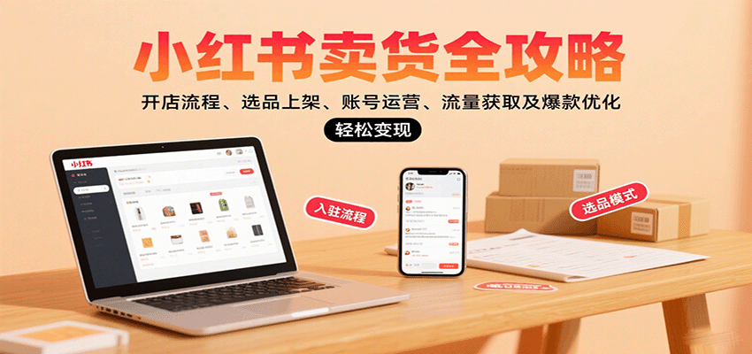 小红书卖货全攻略：开店流程、选品上架、账号运营、流量获取及爆款优化，轻松变现网赚项目-副业赚钱-互联网创业-资源整合情久网创