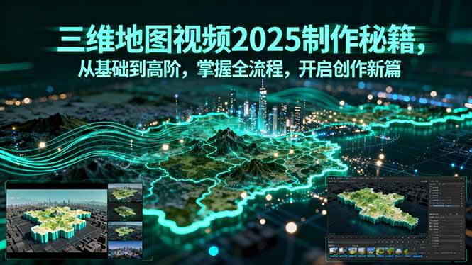 （15983期）三维地图视频2025制作秘籍，从基础到高阶，掌握全流程，开启创作新篇网赚项目-副业赚钱-互联网创业-资源整合情久网创