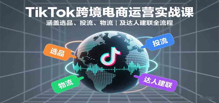 TikTok跨境电商运营实战课：涵盖选品、投流、物流及达人建联全流程网赚项目-副业赚钱-互联网创业-资源整合情久网创